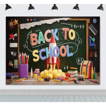 Imagem de ZhrGoflli 3 x 2,4 m, fundo de volta às aulas, reutilizável, quadro-negro para sala de aula, fundo fotográfico, banner de parede escolar, plano de fundo, sessão de fotos
