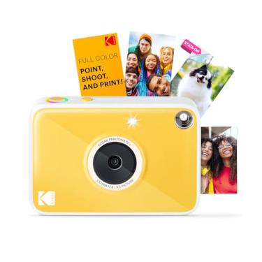 Imagem de Kodak Câmera digital de impressão instantânea Printomatic+ (Amarela) Câmera portátil de 10 MP com indicador de status LED RGB interativo, imprime fotos coloridas em papel fotográfico Zink 5 x 7,6 cm