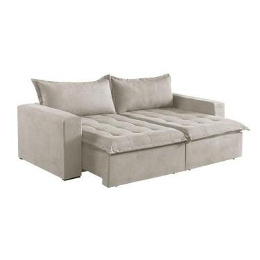 Imagem de Sofá Cama 4 Lugares Retrátil Reclinável M-184 Veludo Martins Creme