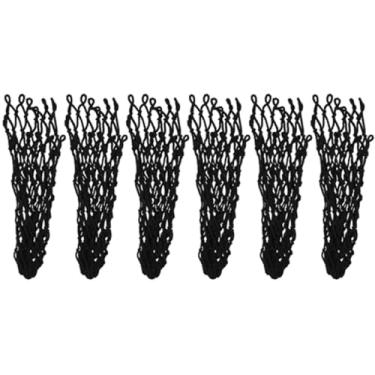 Imagem de Chiffonade Conjunto de 6 peças de bolso para mesa de bilhar – Sacos de malha de substituição de fio de algodão de 32 cm para mesas de sinuca, acessório de sinuca (preto)