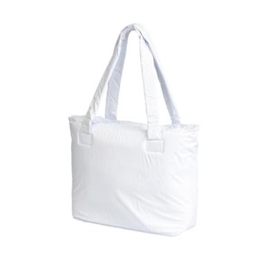 Imagem de Bolsa Térmica Multiuso Impermeável, 25 Litros, 3 Bolsos Internos, Alças Resistentes, Zíper (Branco)