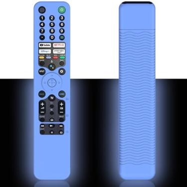 Imagem de Capa azul brilhante para controle remoto Sony, capa de silicone compatível com controle remoto Sony Smart TV RMF-TX621E RMF-TX500P lavável an-ti antiderrapante e não irrita a pele