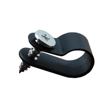 Imagem de Lamvbls 120 peças de grampo tipo R de 3/20.3 cm, clipe de montagem estilo P com parafusos para gerenciamento de fios, clipe de cabo de nylon preto