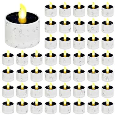 Imagem de LECEHIVO 30 lâmpadas de chá de energia solar, reutilizáveis, velas sem chamas, 5,8 x 5 cm, à prova d'água, velas de luz de chá de LED para jardim, lanterna, acampamento, festa, decoração de casa ao ar