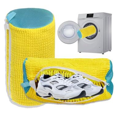 Imagem de Bolsa para máquina de lavar sapatos, bolsa de lavanderia para lavadora e secadora, reutilizável, 2 peças, sacos de limpeza de sapatos para tênis, máquina de limpeza profunda de 360° para todos os