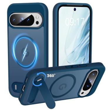 Imagem de Reukdnv Capa multifuncional para Google Pixel 10/10Pro com [suporte integrado de 360°] e magnética [compatível com Mag-Safe] Capa fina translúcida proteção à prova de choque de grau militar (16 cm