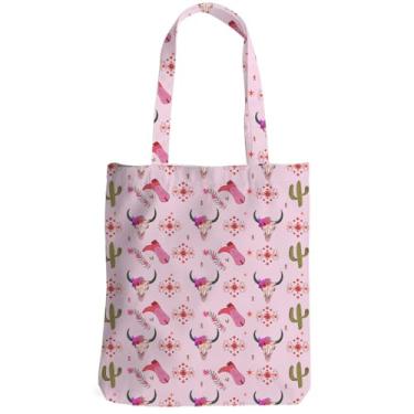 Imagem de Sacola retrô de caveira de vaca com decoração ocidental, presentes para mulheres, meninas, amigas, empregadas, vaqueira, mãe, colega de trabalho, bolsa de praia, reutilizável, para compras, Natal