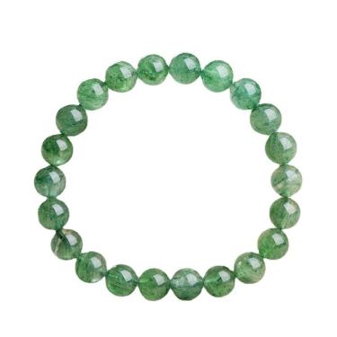 Imagem de Pulseira de quartzo de morango verde natural, 8 mm, miçangas