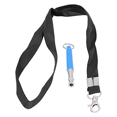 Imagem de Zopsc Apito para Treinamento de Cães, Controle Ultrassônico Ajustável de Latidos, Plástico Rígido de Metal, Compacto, Durável, Com Cordão (Azul com corda)