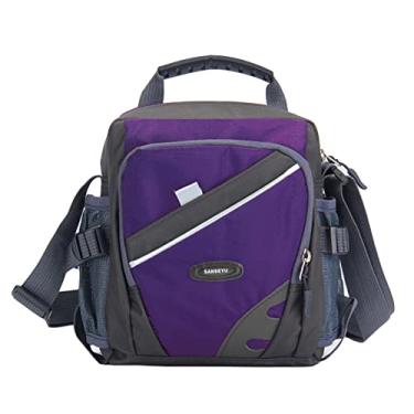 Imagem de Nova Bolsa Transversal Unissex de Nylon com Zíper Cor Contrastante Múltiplos Bolsos Casual Esportiva Pequena Ombro
