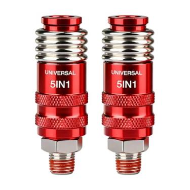 Imagem de Acoplador de conexão industrial rápida universal 5 em 1 Conexões de mangueira de ar NPT de 1/10.2 cm NPT 5 em 1 conexão rápida acessórios para compressor de ar (2 peças)