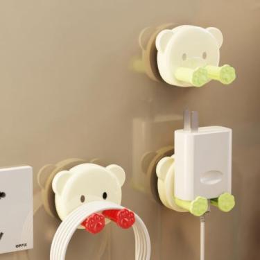 Imagem de Ganchos de ventosa para suporte de cabo de alimentação, clipes de cabo, estação de ancoragem, sem danos, ganchos de comando removíveis, gancho de parede resistente, gancho decorativo, utilitário