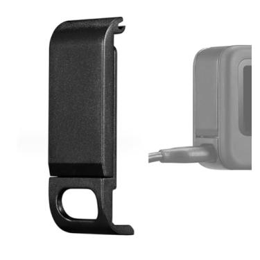 Imagem de Tampa lateral de porta de bateria de substituição para Gopro 9/10/11/12/13 preta, capa de bateria de passagem de plástico com porta de carregamento tipo C, peça de reparo de acessórios de câmera