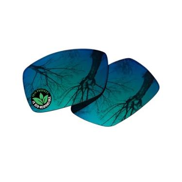 Imagem de Raydi Lentes de reposição de policarbonato para óculos de sol retangulares Costa Del Mar Corbina - Verde esmeralda espelhado - Polarizado