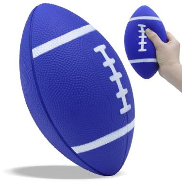 Imagem de Magicorange Bola de futebol de espuma, pequenas bolas de futebol macias de 18,4 cm para crianças, jovens, bolas de futebol infantis de espuma (azul)