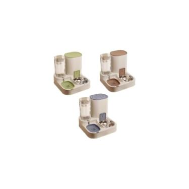 Imagem de Comedouro Automático Antiformiga para Cães e Gatos, Plástico Azul, Capacidade 900ml, Dupla Função, 22x19x30cm