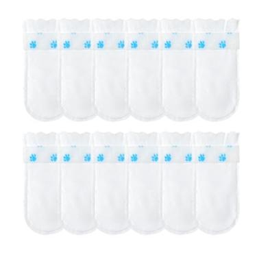 Imagem de Shakven Sapato de atadura para cachorro, Atadura para pés de cachorro,de meias para pés de animais de estimação 12X | impermeáveis ​​da caminhada do pé do animal de estimação, botas de chuva do pé do