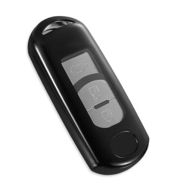 Imagem de Kimity Capa para chaveiro MZD, capa elegante de TPU macio para CX-3 CX-5 CX-7 CX-9 MZD 3 6 MX-5 Miata (4 botões) Key Fob Series Keyless Entry Smart Car (preto, A), preto, A, Preto, A