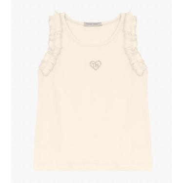 Imagem de Regata Infantil feminina em Ribana 2x1 Trick Nick Off White, 10, Off W