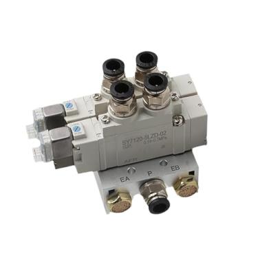 Imagem de 1 peça SY5120 Multiway Combinação Manifold Pneumática Válvula Solenoide Cilindro Controle SY5120-5LZD-01 SY5120-6LZD-01 Coletor (SY5120-6LZD-01 4 mm, 3 Estações)