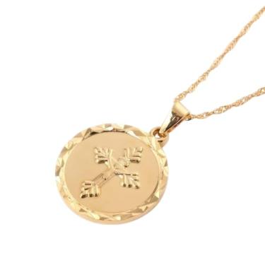 Imagem de TIRROMAJA Novo colar de cruz masculino redondo 2025 cor dourada pingente feminino crucifixo de Jesus Cristandade joias Jesus de Nazaré rei dos judeus joias acessórios de moda presente criativo