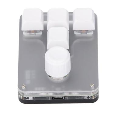 Imagem de Garosa Teclado Mecânico de 4 Teclas Com Interruptor Azul, Luz LED RGB para Mídia de Escritório de Jogos, Teclado Compacto de Função Personalizada para Zoom, Cópia e Colagem