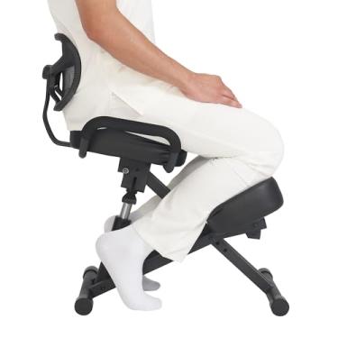 Imagem de Master Massage Cadeira ergonômica de ajoelhar com suporte para as costas para escritório – Cadeira de postura com assento angular e encosto