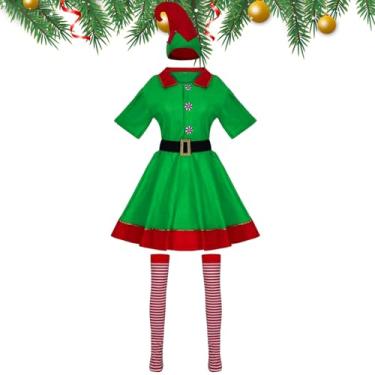 Imagem de Fantasia de Natal,Fantasia de de Natal,Vista as fantasias de ajudante do Papai Noel | Terno de de férias para adultos e crianças, roupas festivas, trajes de cosplay de