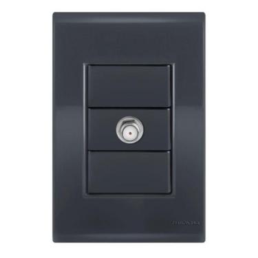 Imagem de Conjunto 1 Tomada Tv - Tramontina Liz Grafite - Tlg034