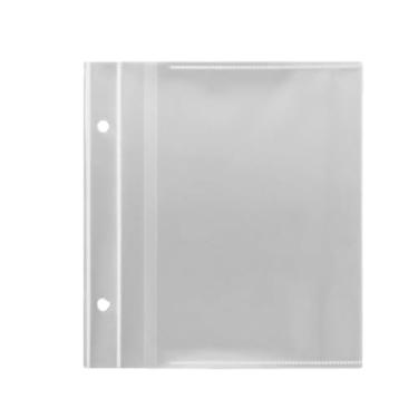 Imagem de 50 folhas de refil de álbum de fotos 9,5 x 12 páginas para fichário de 2 anéis, capas transparentes para fotos com 100 imagens, páginas de fotos de bolso dupla face, protetor de folha de fotos com