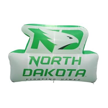 Imagem de FANMATS Mascote inflável NCAA North Dakota Fighting Hawks - Exibição inflável autoinflável, ventilador e cordões embutidos, logotipo oficial do time - mostre seu espírito durante todo o ano
