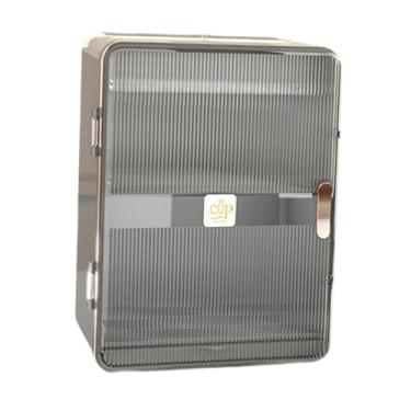 Imagem de WeiLaiKeQi Copas de copos canecas Organizer Tea Conjunto de chá Organizador Desktop Canecas de café Dreno Armário de copos de de armazenamento para mesa, Cinza