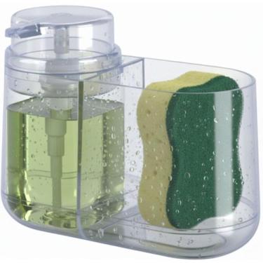 Imagem de Dispenser Porta Detergente Com suporte Para Esponja Buchinha 330ml Acr