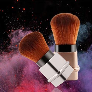 Imagem de Yinhing Pincel de Maquiagem Retrátil de 1 Unidade para Corretivo Em Creme e pó Ferramenta Cosmética Profissional para Aplicação Design Portátil para Uso Ideal para Tipos de Pele (Prata)