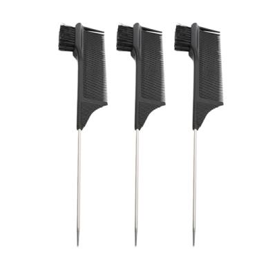 Imagem de Yinhing Conjunto de Escova de Pente de Tintura de Cabelo de 3 Unidades 3 Em Escova de Coloração Profissional Com Pintail de Aço Aplicador Versátil de Coloração de Cabelo para Salão de Beleza e Uso Doméstico Ideal para Aplicação Precisa e