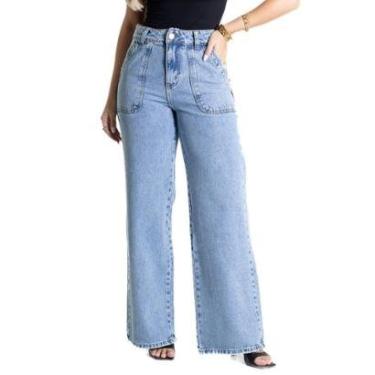 Imagem de Calça Jeans Sawary Wide Leg - 281135 - Azul claro 40-Feminino