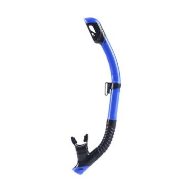 Imagem de Tubo de respiração para snorkel adulto Full-Dry com válvula automática e boquilha silicone grau alimentar drenagem rápida fivela snorkeling treinamento natação em piscina águas abertas nadadores adult