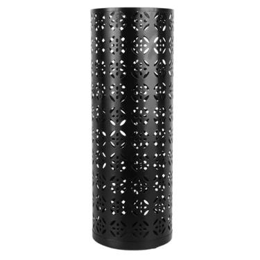Imagem de Mbeysaq Suporte de guarda-chuva, guarda-chuva, porta de entrada. Caixote de guarda-chuva de metal elegante com design redondo para entrada de casa. Design à prova de ferrugem e oco com padrão de cobre
