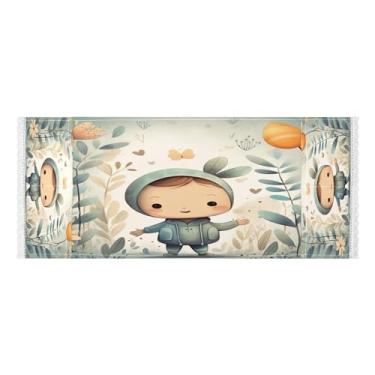 Imagem de Wassud Capas fofas para lavadora e secadora de desenhos animados, protetor de lavadora com sacos de armazenamento, capa de geladeira à prova de poeira com bolsos para lavanderia doméstica, cozinha