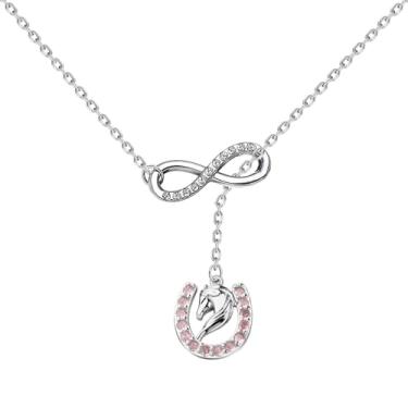 Imagem de BEKECH Joias de vaqueira para mulheres, pingente de ferradura da sorte, colar em Y, presente para fazendas rurais, amantes de cavalos e vaqueiras, One_Size, Cobre, Cobre