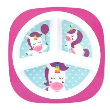 Imagem de Prato com Divisórias de Papinha para Bebê Unicórnio BUBA