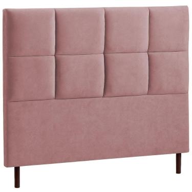 Imagem de Cabeceira Estofada Casal Espanha Veludo Rosa 140 Cm