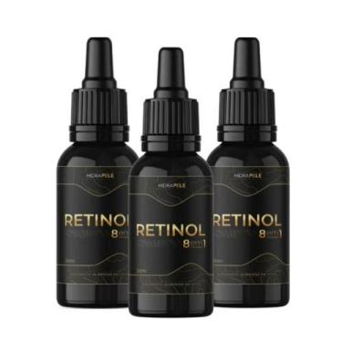 Imagem de Suplemento Líquido 30Ml Retinol 8 Em 1 Kit 03 Unidades - Saude Homens 