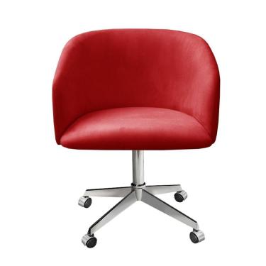 Imagem de Poltrona Atenas Base Giratória Com Rodinhas Cor:suede Vermelho 100 Suede Vermelho 100