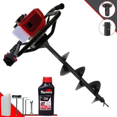 Imagem de Perfurador de Solo Completo Anmax GD520B À Gasolina Motor 2T 52cc 2,2HP de Potência Alta Rotação + Broca 80x20cm + ÓLEO TOYAMA 2T