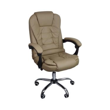 Imagem de Cadeira Escritório Presidente Reclinável Ergonômica Bege