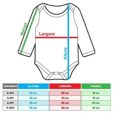 Imagem de Kit Body 3 Peças Branco Manga Longa Em Algodão Antialérgico-Unissex