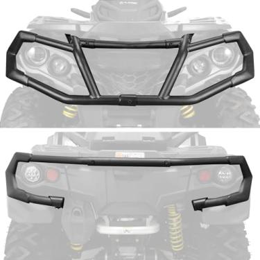 Imagem de AUPOWER Para-choques dianteiro e traseiro para Can Am Outlander G2 450 500 570 650 800 850 1000 Max 2012-2024, acessórios de proteção de escova de aço, substitui #715004837, #715004920 (2 conjuntos)