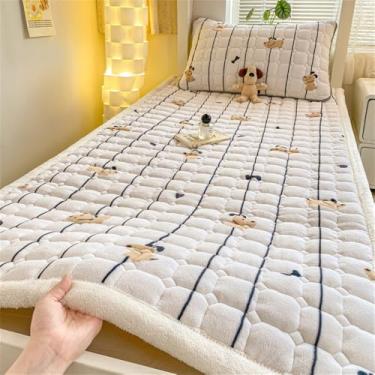 Imagem de Colcha de veludo cor leite para cama tamanho king, capa de colchão acolchoada, protetor de colchão lavável, lençol tamanho queen, 11, 180x200cm, 1 peça