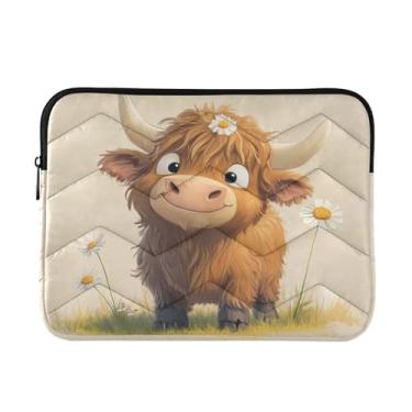 Imagem de JIPONI Linda bolsa para laptop Highland Cow, compatível com notebook/laptop/tablet de 15,6 polegadas de 40,6 cm, capa para laptop para mulheres e homens, trabalho, viagens e armazenamento